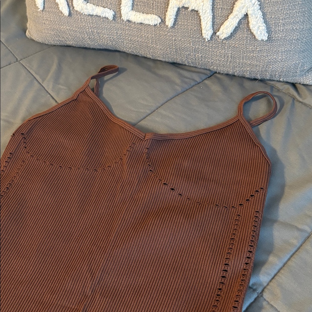 Forever 21 Knit Cami Camisole MIDI Dress S M Body Con Spanx Style NEW Brown